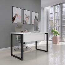 Mesa Madeira M150/70P25TUB 150cm Industrial Branco e Preto Cinza