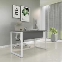 Mesa Madeira M150/70P25TUB 150cm Industrial Grafito e Branco Cinza