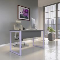 Mesa Madeira M150/70P25TUB 150cm Industrial Grafito e Lilas Cinza Mesa Madeira M150/70P25TUB 150cm Industrial Grafito e Lilas Cinza