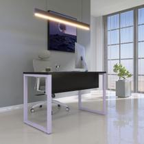 Mesa Madeira M150/70P25TUB 150cm Industrial Preto e Lilas
