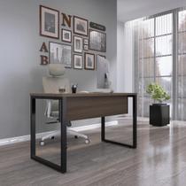 Mesa Madeira M150/70P25TUB 150cm Industrial Walnut e Preto Marrom