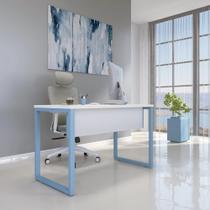 Mesa Madeira M1700/700p25tub 170cm Industrial Branco E Azul