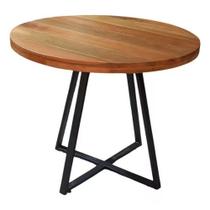 Mesa Madeira Maciça 90x90cm Redonda Pizzaria Restaurante Jantar Cafeteria
