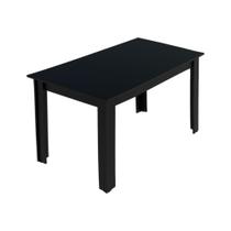 Mesa Madesa Retangular Tampo de Madeira Preto