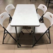 Mesa Maleta Multiuso Dobrável 1.22x0.61x0x74 - Branco - Utilika Distribuidora