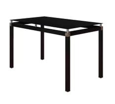 Mesa Malva 107X70cm Preto Fosco/Vidro Preto- Artefamol