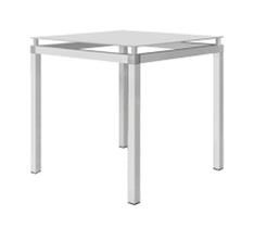 Mesa Malva 75x75 cm Branco Com Tampo De Vidro Temperado Branco Artefamol