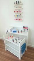 Mesa Manicure com Armário + Carrinho Esmalteiro Mesa Manicure com Armário + Carrinho Esmalteiro