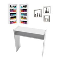 Mesa Manicure Expositor Nichos Branco Nail Designer Salões Estúdios de Beleza Mesa Manicure Expositor Nichos Branco Nail Designer Salões Estúdios de Beleza