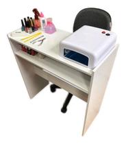 Mesa Manicure Prateleira Esmaltes c/ Nichos