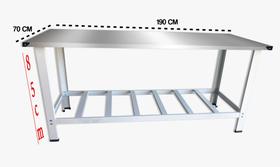 Mesa Manipulação de Alimentos Tampo em Aço Inox 190x70 - ARMON