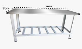 Mesa Manipulação de Alimentos Tampo Inox Reforçados 190x90