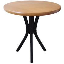 Mesa Marcela Selva Redonda 70 cm Tampo castanho mogno base tabaco