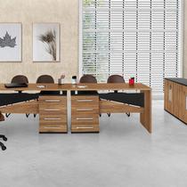 Mesa Maxxi 137cm 25cm com Gaveteiro Lado Esquerdo Noce/Preto