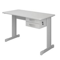 Mesa Maxxi Secretaria Cinza 75x121x61 2 Gavetas Pandin