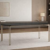 Mesa Mayra Retangular Tampo Barril 200x100 Preto/Champanhe Mesa Mayra Retangular Tampo Barril 200x100 Preto/Champanhe