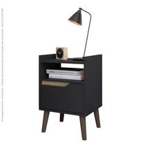 Mesa mesinha de cabeceira pés palito criado estilo retrô, cantinho decorado quarto Gabriela