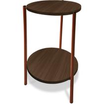 Mesa Mesinha De Canto Redonda Decoração Qatar Industrial Cobre