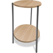 Mesa Mesinha De Canto Redonda Decoração Qatar Industrial Prata