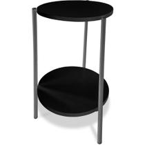 Mesa Mesinha De Canto Redonda Decoração Qatar Industrial Prata