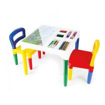 Mesa mesinha didatica infantil poliplac com 2 cadeiras brinquedo educativo poliplac - MBBIMPORTS