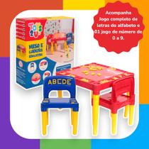 Mesa / Mesinha Infantil 2 Cadeiras Plástica Educativo Tritec