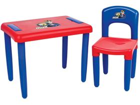 Mesa Mesinha Infantil Com 1 Cadeira c/ Estojo Azul Max Magic Toys