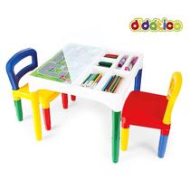 Mesa Mesinha Infantil Didática Atividades Educativa Com 2 Cadeiras - Poliplac