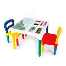 Mesa Mesinha Infantil Didática com Adesivos e Cadeiras Poliplac Educativa