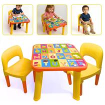 Mesa Mesinha Infantil Educativa Com 2 Cadeiras Para Criança Alfabeto Completo