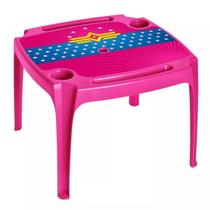 Mesa Mesinha Kids Infantil Rosa Label Divertida