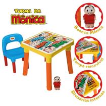 Mesa Mesinha monica cebolinha Didática Com Cadeira divisória Mesa Mesinha monica cebolinha Didática Com Cadeira divisória