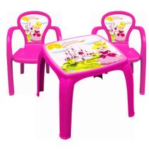 Mesa mesinha princesa + 2 cadeiras usual plastic
