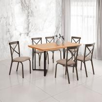 Mesa Michigan 160cm Estilo Contemporâneo com Pés de Madeira Imbuia Base Preta Mesa Michigan 160cm Estilo Contemporâneo com Pés de Madeira Imbuia Base Preta