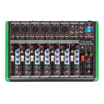Mesa Mixer 8 Canais Pro Bass Ultra Slim PM 1224 Bluetooth