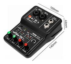 Mesa Mixer Placa De Som Teyun Q-12 Interface De Audio Usb Pc