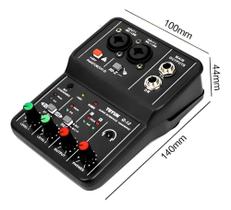 Mesa Mixer Placa De Som Teyun Q-12 Interface De Audio Usb Pc