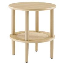 Mesa Modway Torus Mesa lateral redonda de madeira de carvalho com rattan