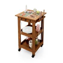 Mesa Móvel Gourmet 51 Cm Carrinho Churrasco com Tampo de Cerâmica e Rodas Mesa Móvel Gourmet 51 Cm Carrinho Churrasco com Tampo de Cerâmica e Rodas