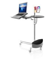 Mesa Móvel para Notebook Octoo Laptable, Cromada e Preto - 2284