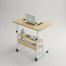 Mesa Multifuncional c/ Prateleira e Altura Ajustável 4 Rodas