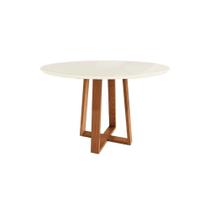 Mesa Multiuso Cozinha Elma Madeira Maciça c/ Tampo Madeirado c/ Vidro 105x105cm Carvalho/Off White/Vidro Off White - Kappesberg Mesa Multiuso Cozinha Elma Madeira Maciça c/ Tampo Madeirado c/ Vidro 105x105cm Carvalho/Off White/Vidro Off White - Kappesberg