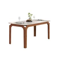 Mesa Multiuso Cozinha Marina c/ Tampo Madeirado c/ Vidro Curvo 160x80cm Freijo/Off White - DJ Móveis Mesa Multiuso Cozinha Marina c/ Tampo Madeirado c/ Vidro Curvo 160x80cm Freijo/Off White - DJ Móveis