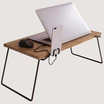 Mesa Multiuso Dobrável Pés em Aço e Tampo MDP Café Suporte para Notebook e Celular dia dos Namorados