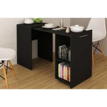 Mesa Multiuso Escritório Retrátil ME4170 c/ 2 Nichos Preto - Tecno Mobili Mesa Multiuso Escritório Retrátil ME4170 c/ 2 Nichos Preto - Tecno Mobili
