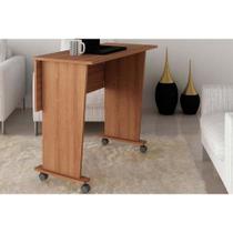 Mesa Multiuso Juvenil Dobrável ME4117 c/ Rodízios Amêndoa - Tecno Mobili