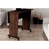 Mesa Multiuso Juvenil Dobrável ME4117 c/ Rodízios Rústico - Tecno Mobili