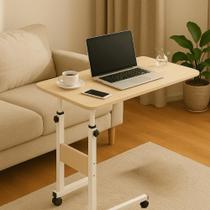 Mesa Multiuso para Notebook com Rodas Altura Ajustável Café Sofá Cama Computador Home Office Estudo Mesa Multiuso para Notebook com Rodas Altura Ajustável Café Sofá Cama Computador Home Office Estudo