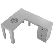 Mesa Nails Clássica em L 150x117 cm com Aspirador