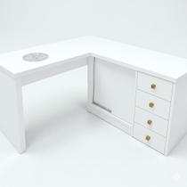 Mesa Nails Ellegance em L 117x150 cm com aspirador